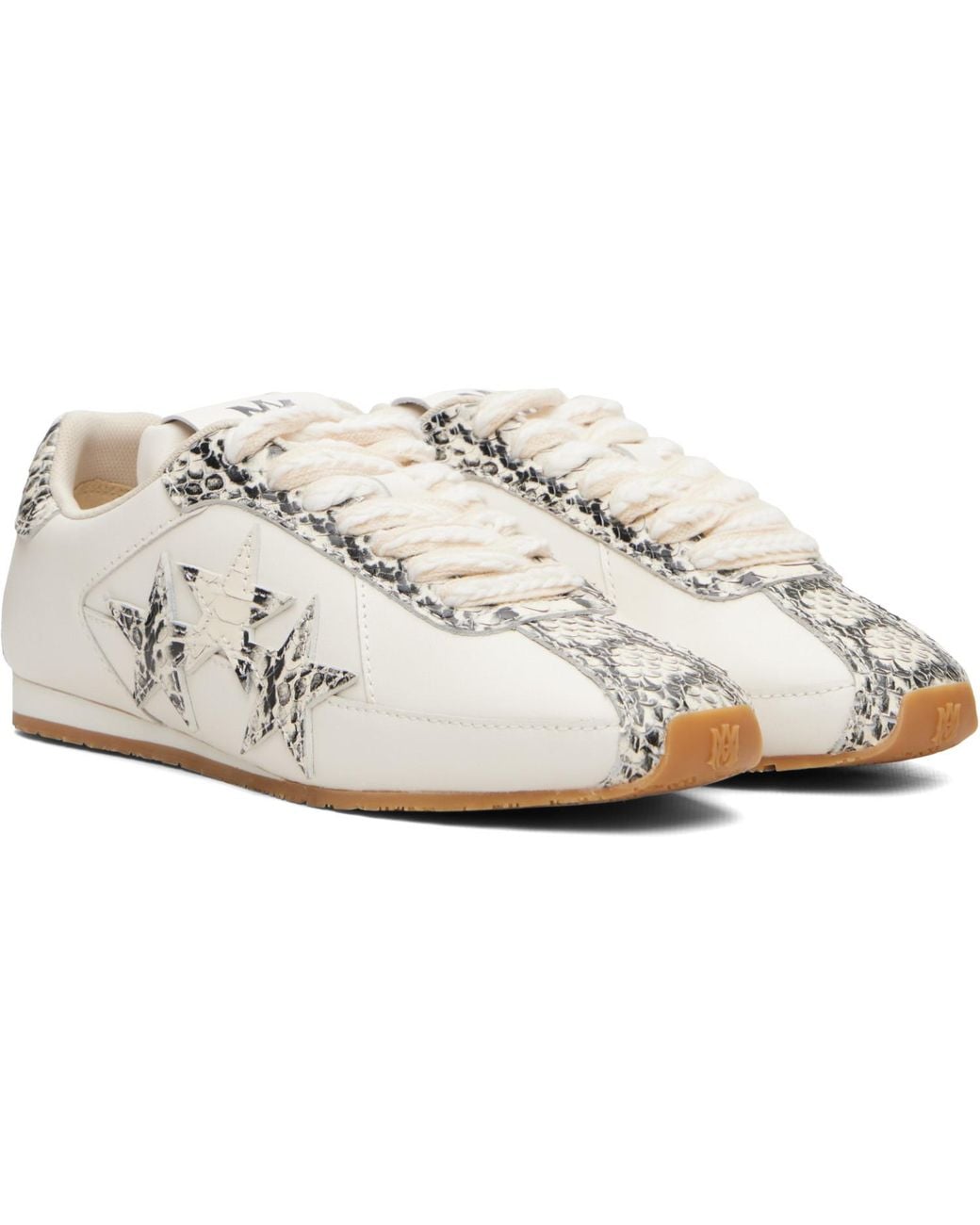 Amiri White Off- Lizard Pacific Flat Sneakers