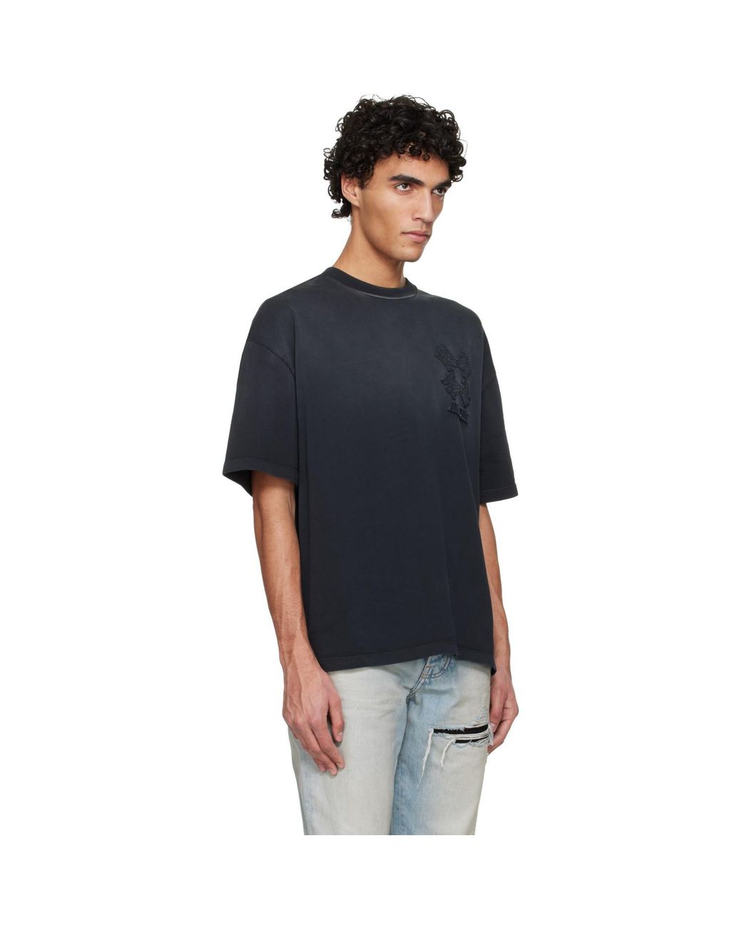 Amiri Black Ma Quad Oversized T-Shirt for men