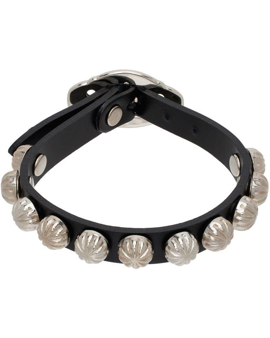 Toga Black Metal Leather Bracelet | Lyst