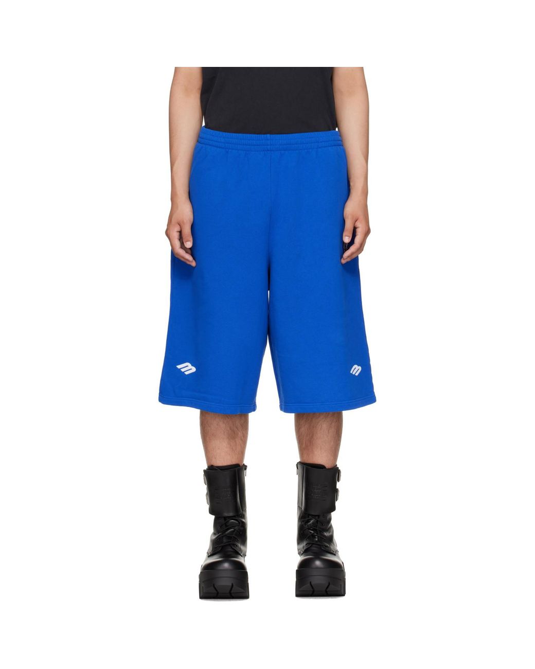 Balenciaga Blue 3B Football Shorts for men