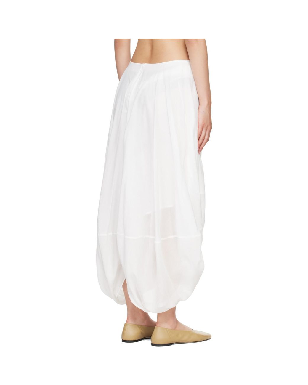 Totême White Cocoon Maxi Skirt