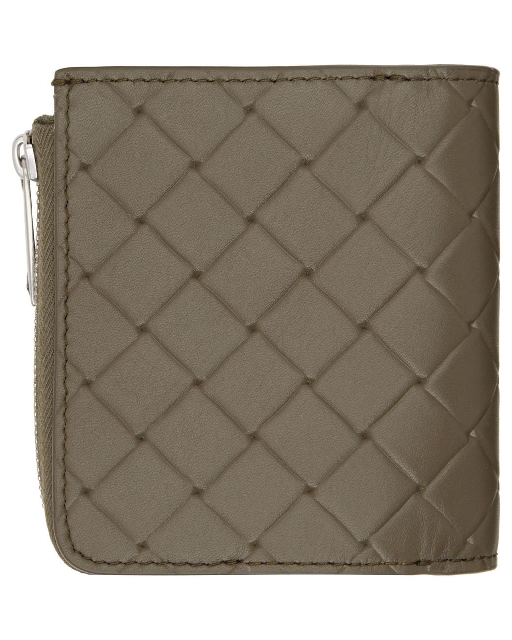 Bottega Veneta Green Khaki Intrecciato Stamp Bi-Fold Wallet for men