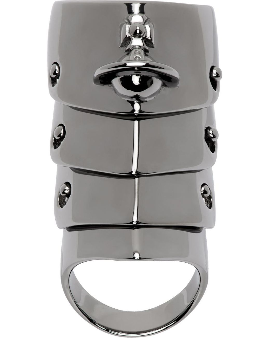 Vivienne Westwood Gunmetal Armour Ring in Gray for Men | Lyst