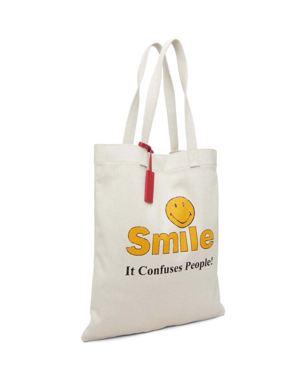 DSquared² Gray Off- Smiley Edition Shopping Tote for men