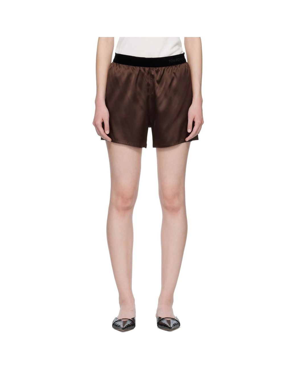 Tom Ford Black Stretch Silk Satin Boxer Shorts
