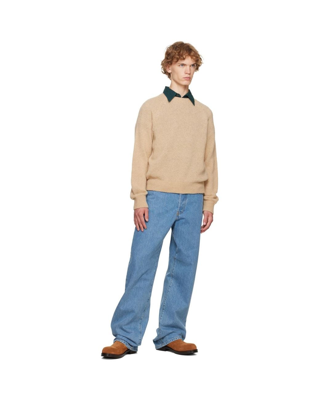 Dries Van Noten Blue Alpaca Sweater for men