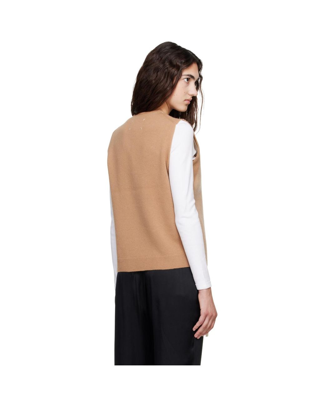 Maison Margiela Natural Tan & Fused Knit Vest