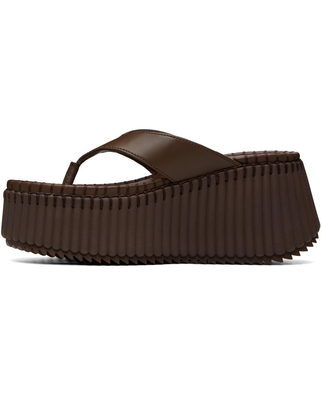 Chloé Brown Napa Wedge Heeled Sandals