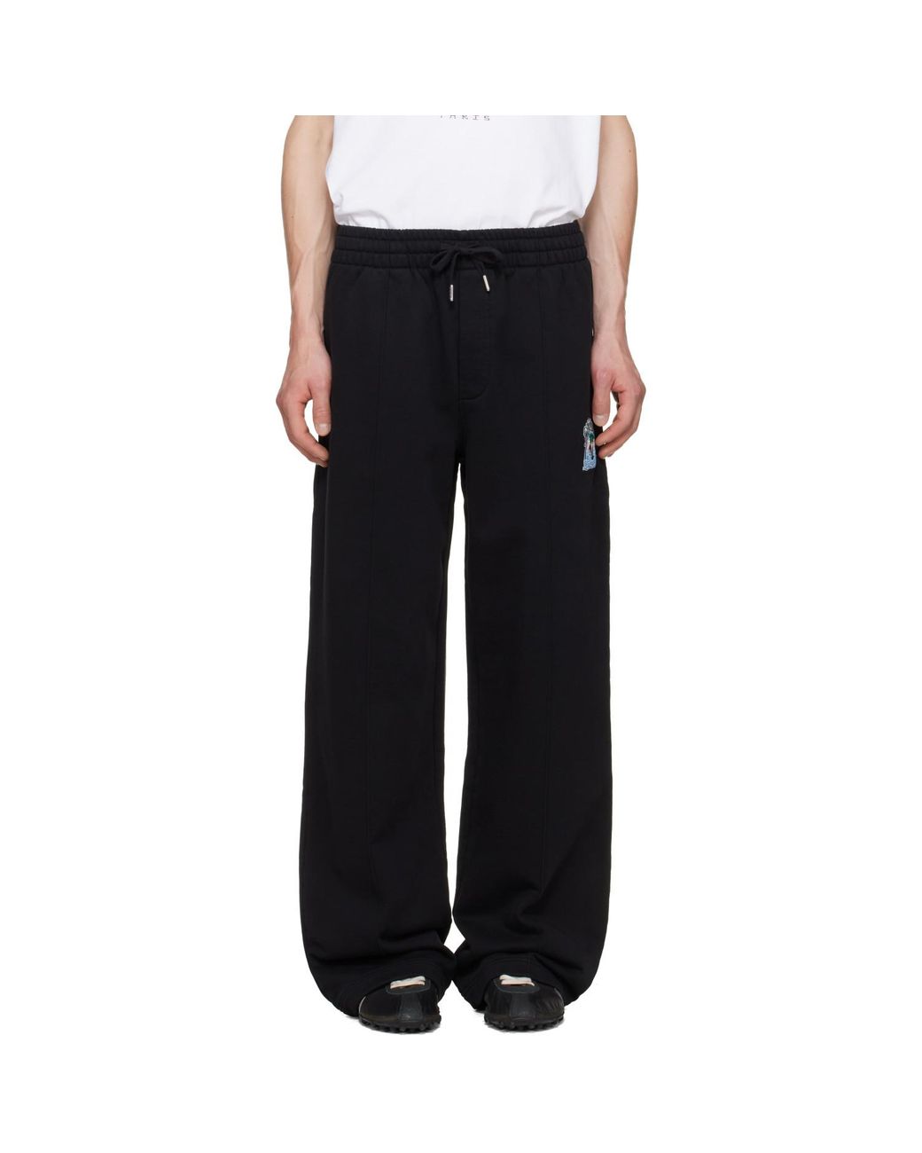 Casablanca Black Embroidered Classic Sweatpants for men