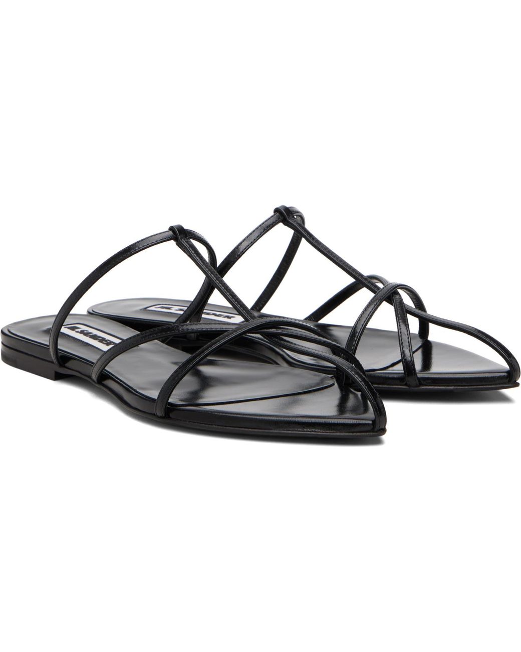 Jil Sander Black Pointed Toe Sandals