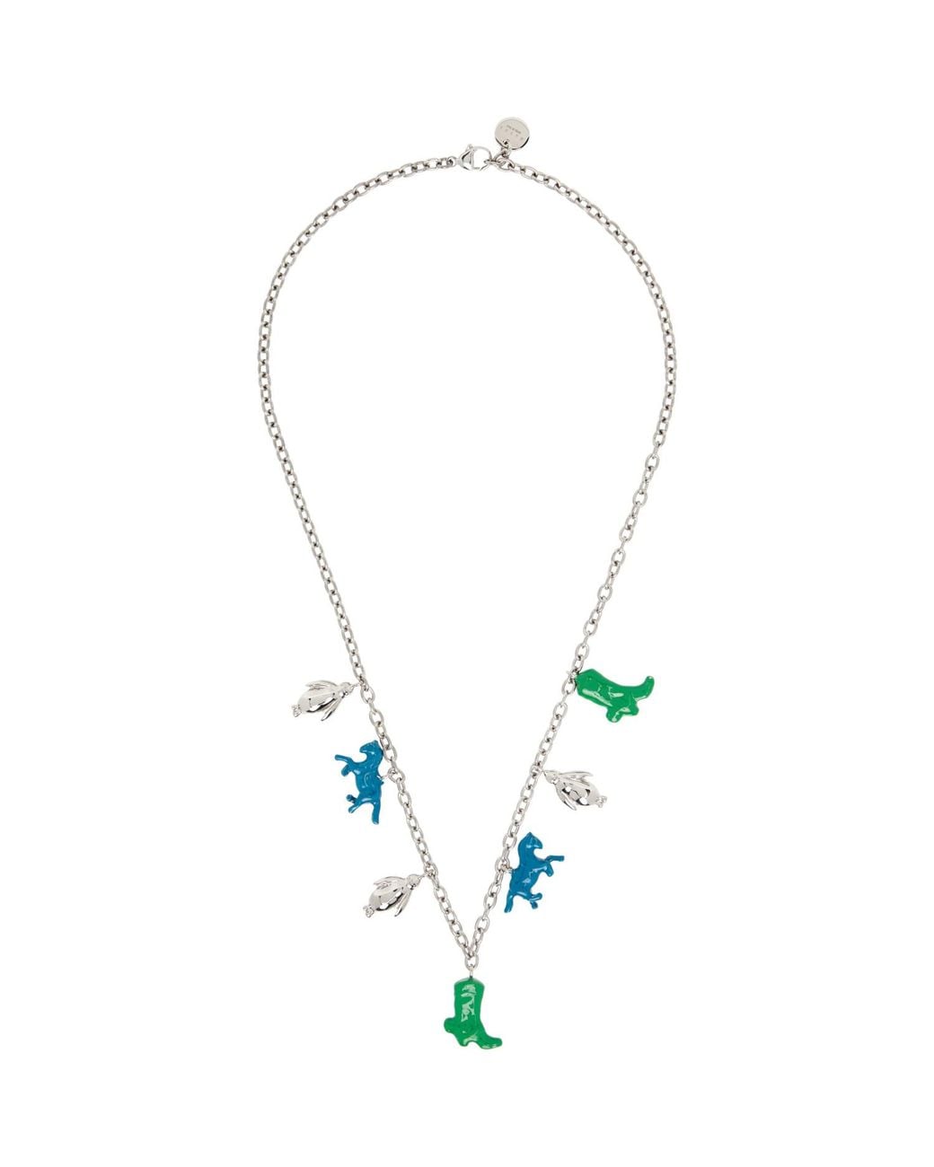 Marni Multicolor Horse Charms Chain Necklace for men