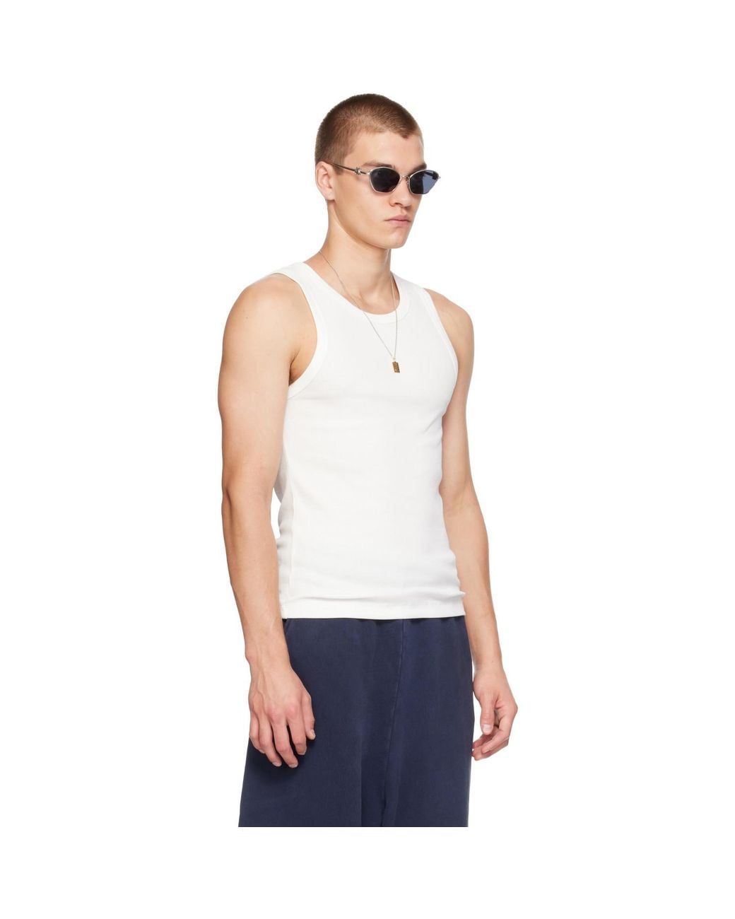 Entire studios White Rib Tank Top for men