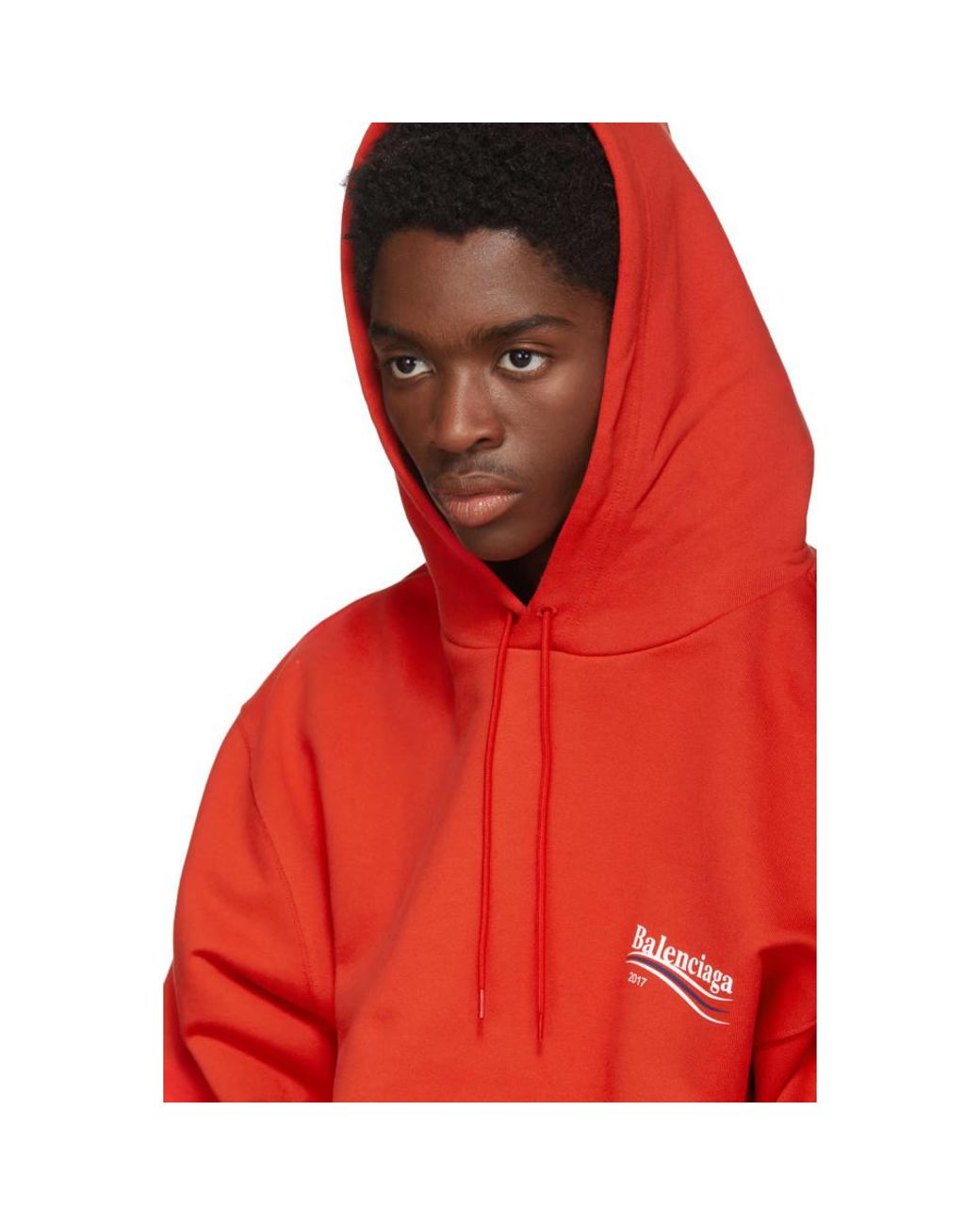 Pull a capuche rouge Campaign Balenciaga pour homme en coloris Rouge | Lyst