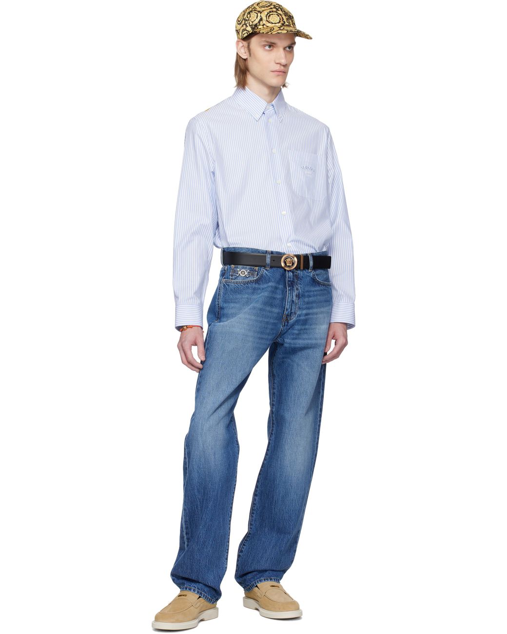 Versace レザー ブレスレット メドゥーサ '95 オレンジ メンズ Versace オレンジ メドゥーサ '95 レザーブレスレット