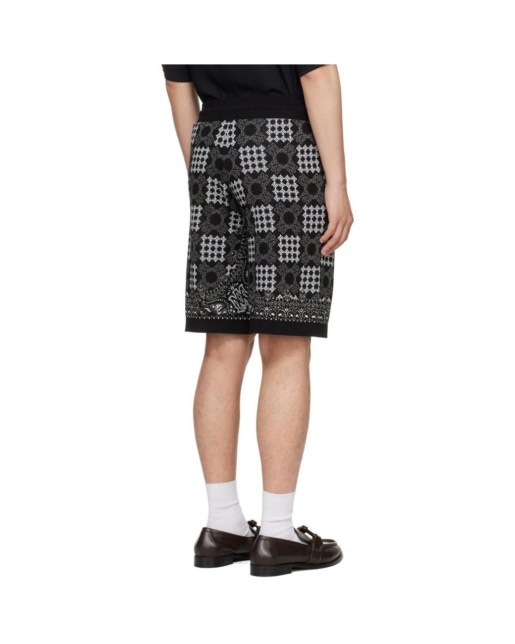 Amiri Black Quad Checker Track Shorts for men