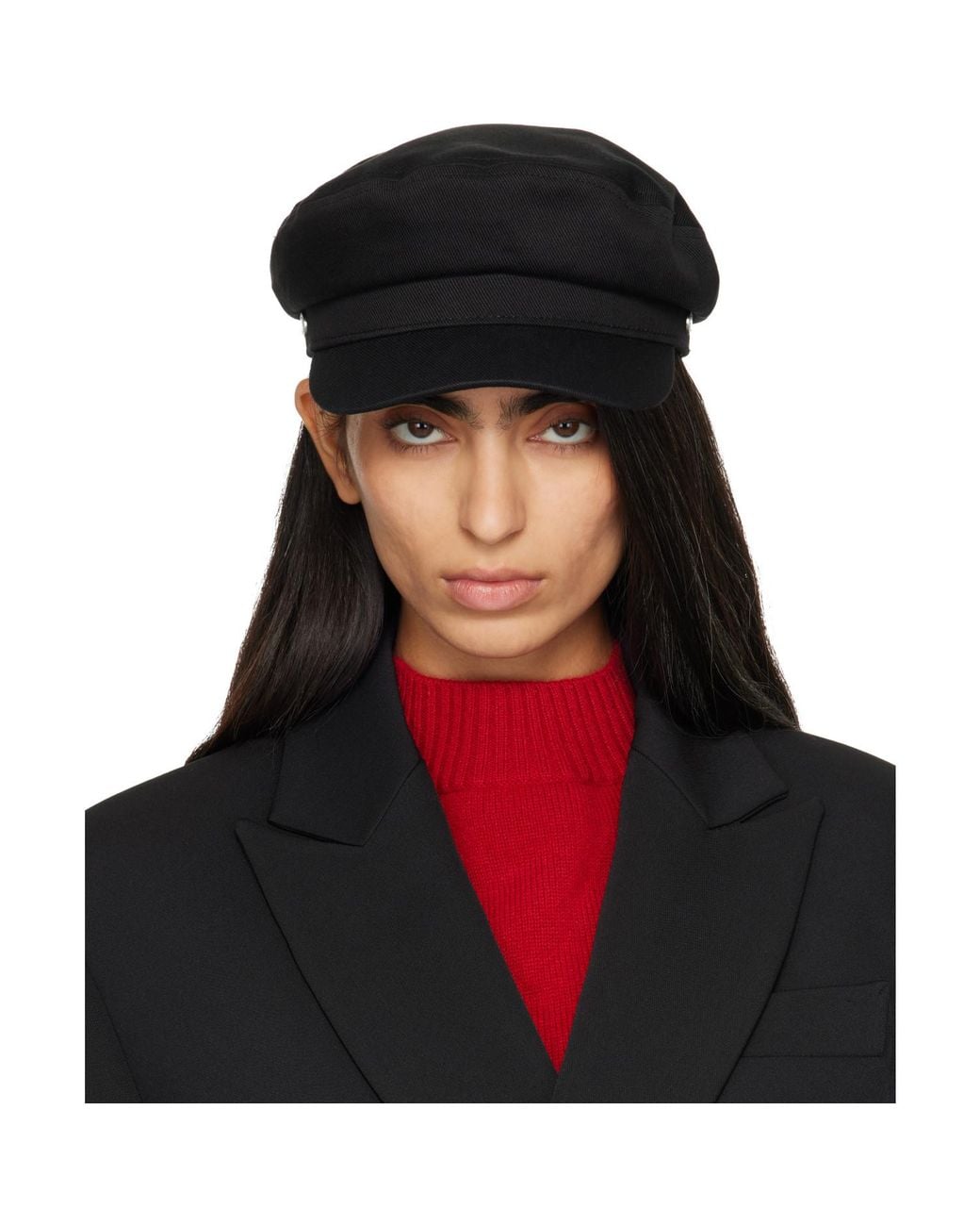 Rag & Bone Black Eleanor Newsboy Cap