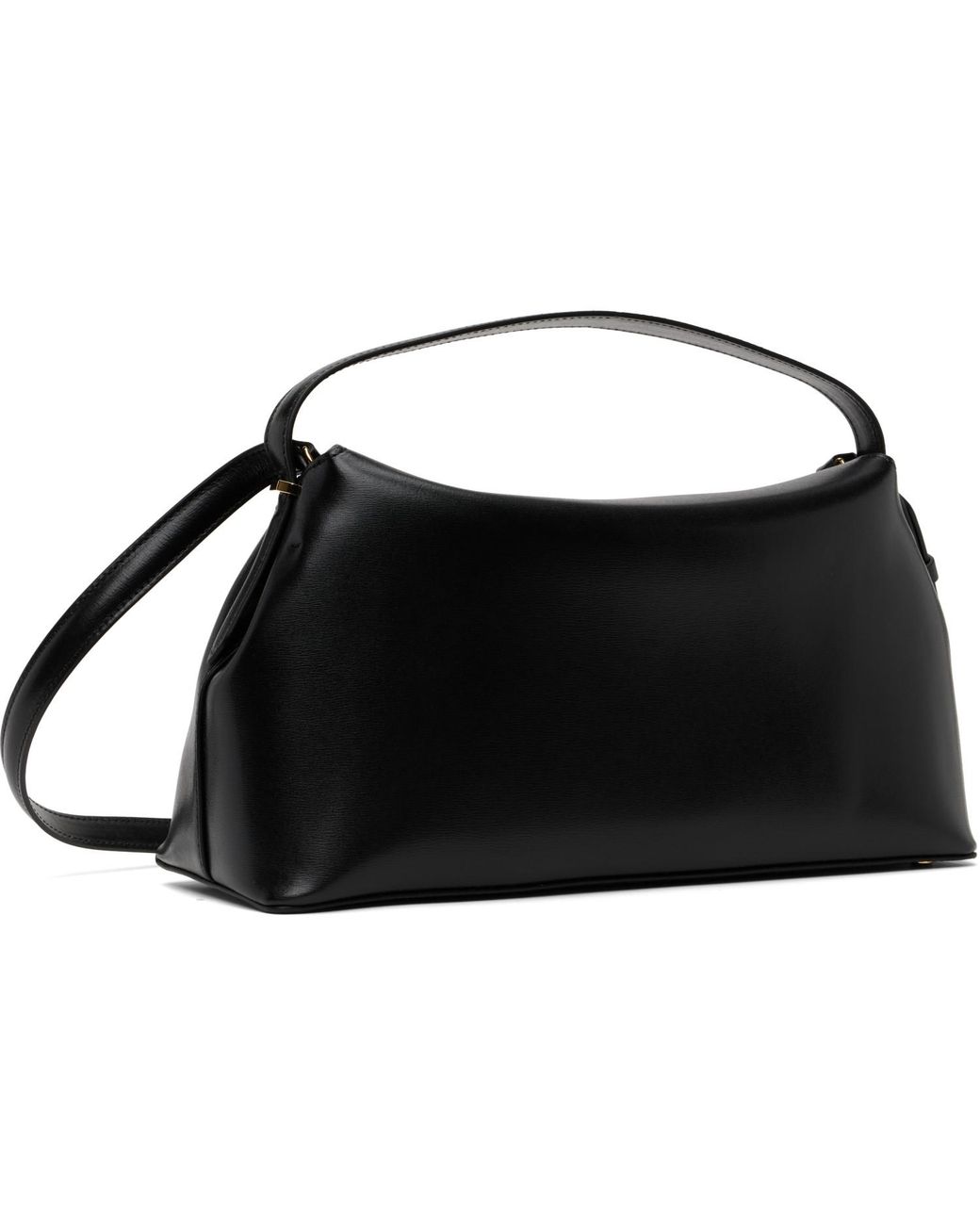 Totême Black T-Lock Leather Top Handle Bag