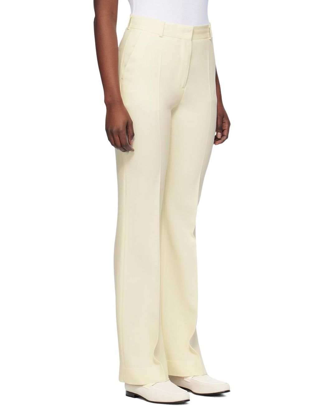 Skyline Wide-leg White Trousers (ECOVERO certified fabric) - DALB