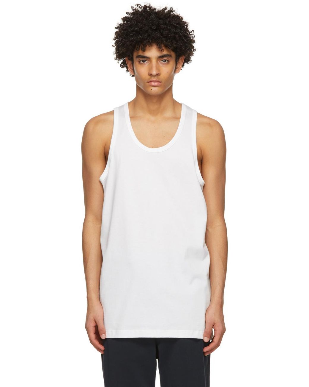 Y-3 Cotton White Classic Logo Tank Top for Men - Lyst