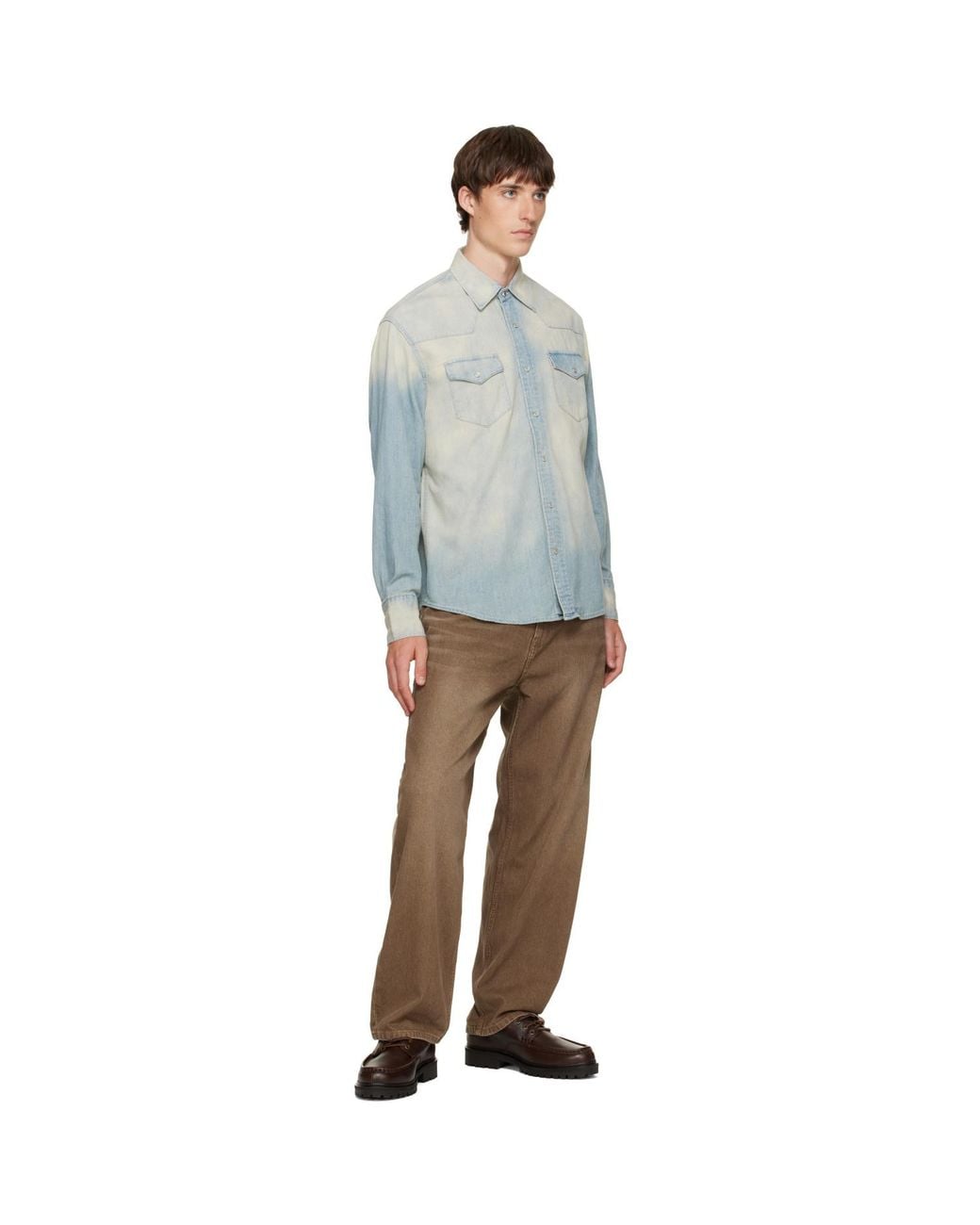 TONYWACK Blue Western Denim Shirt for men