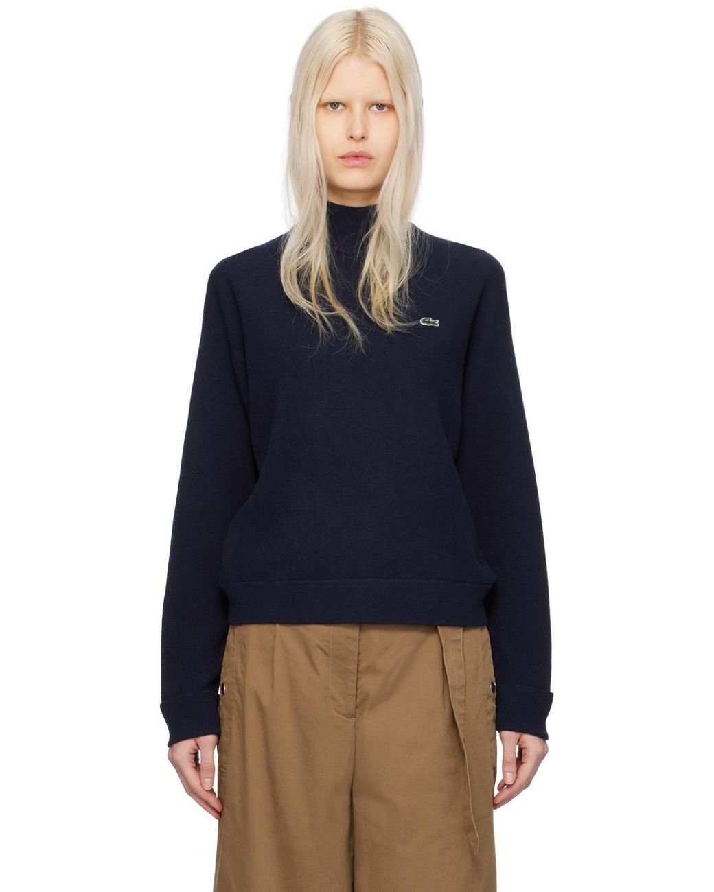 Navy blue mock neck deals sweater
