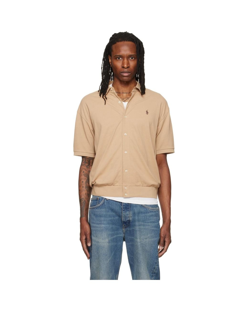 Polo Ralph Lauren Blue Short Sleeve Collared Sport Shirt for men