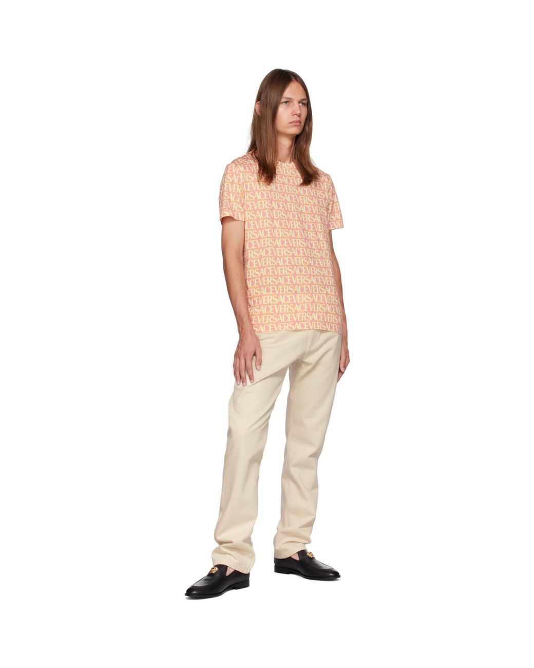Versace Orange Pink Allover T-shirt for men