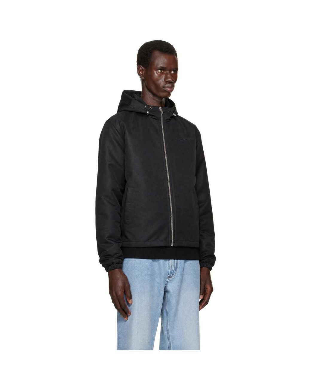 Givenchy Black Polyfaille Windbreaker Jacket for men