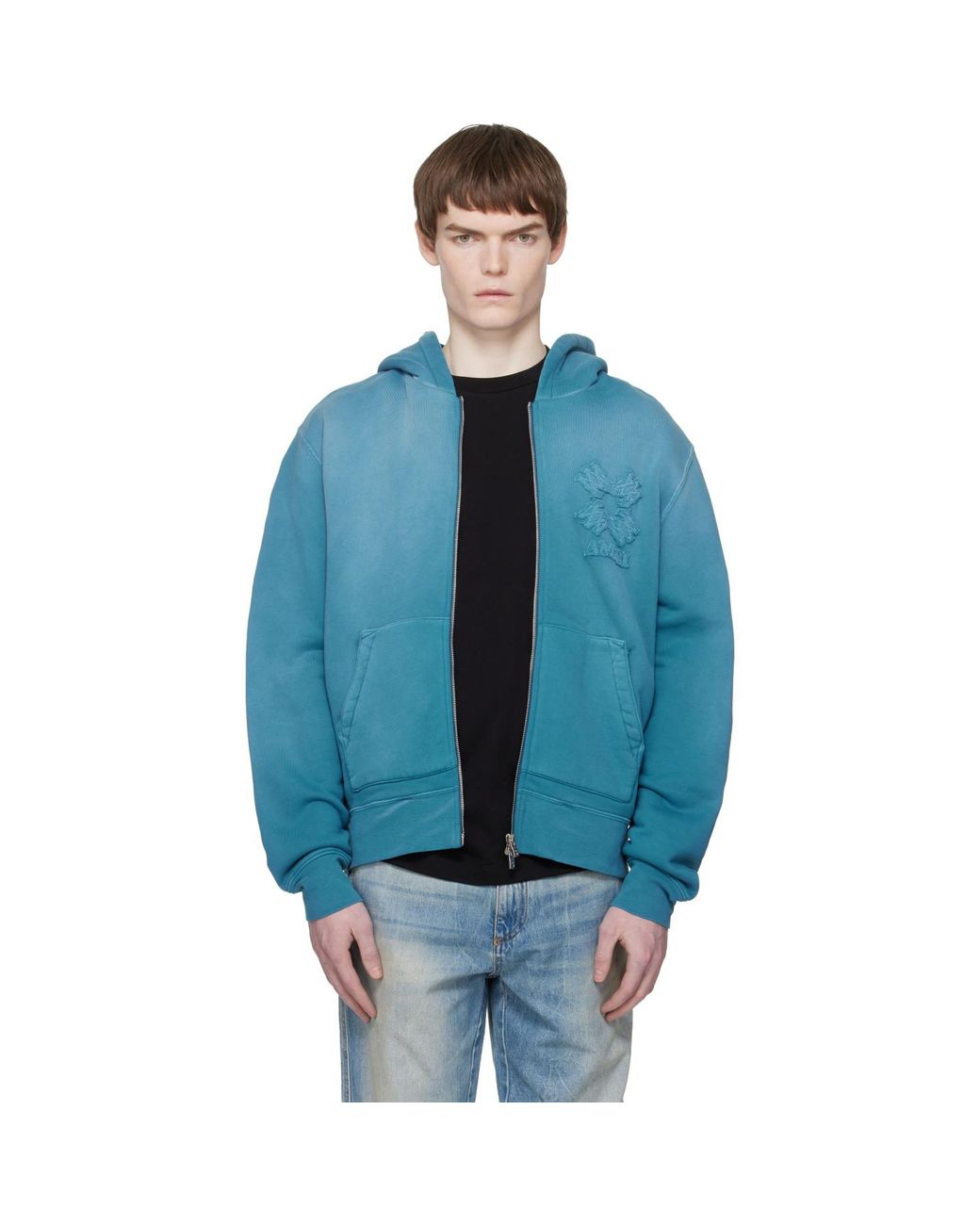 Amiri Blue Ma Quad Zip Hoodie for men