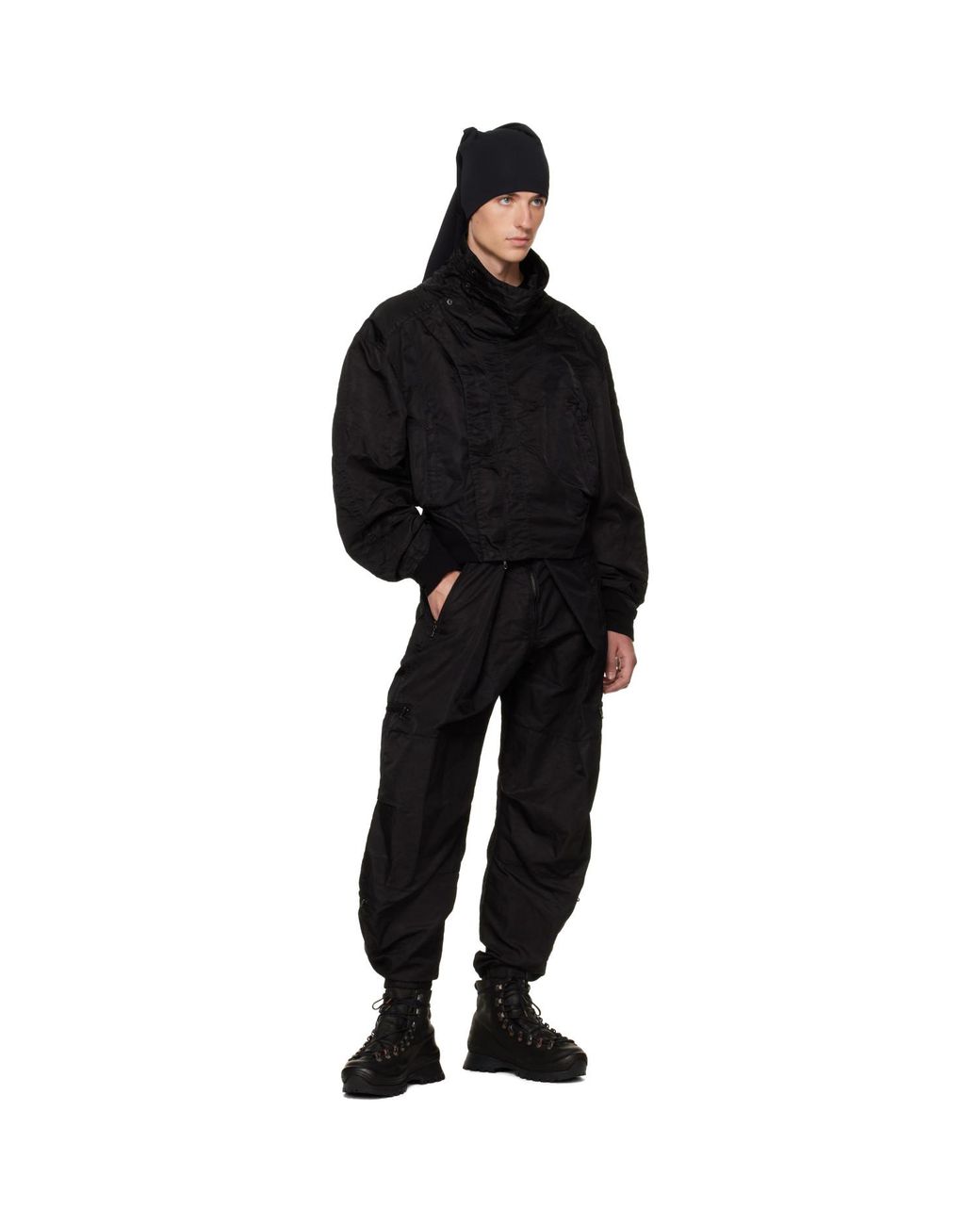 Julius Black Flight Zip Cargo Pants for men