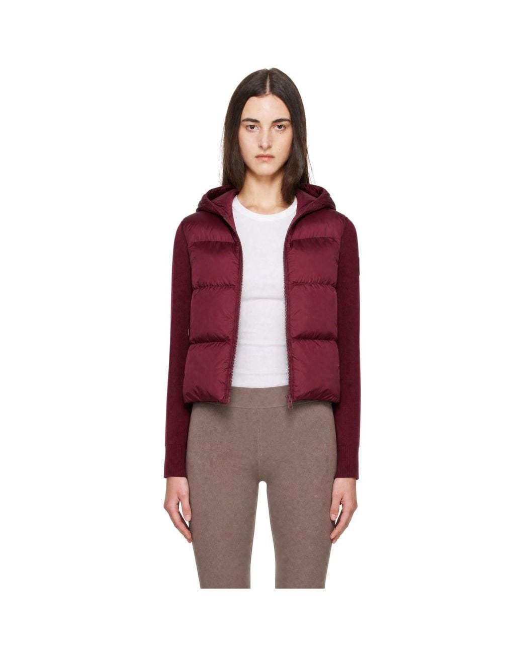 Canada Goose Red Burgundy Down Hybridge Tonal Disc Wide Jacket