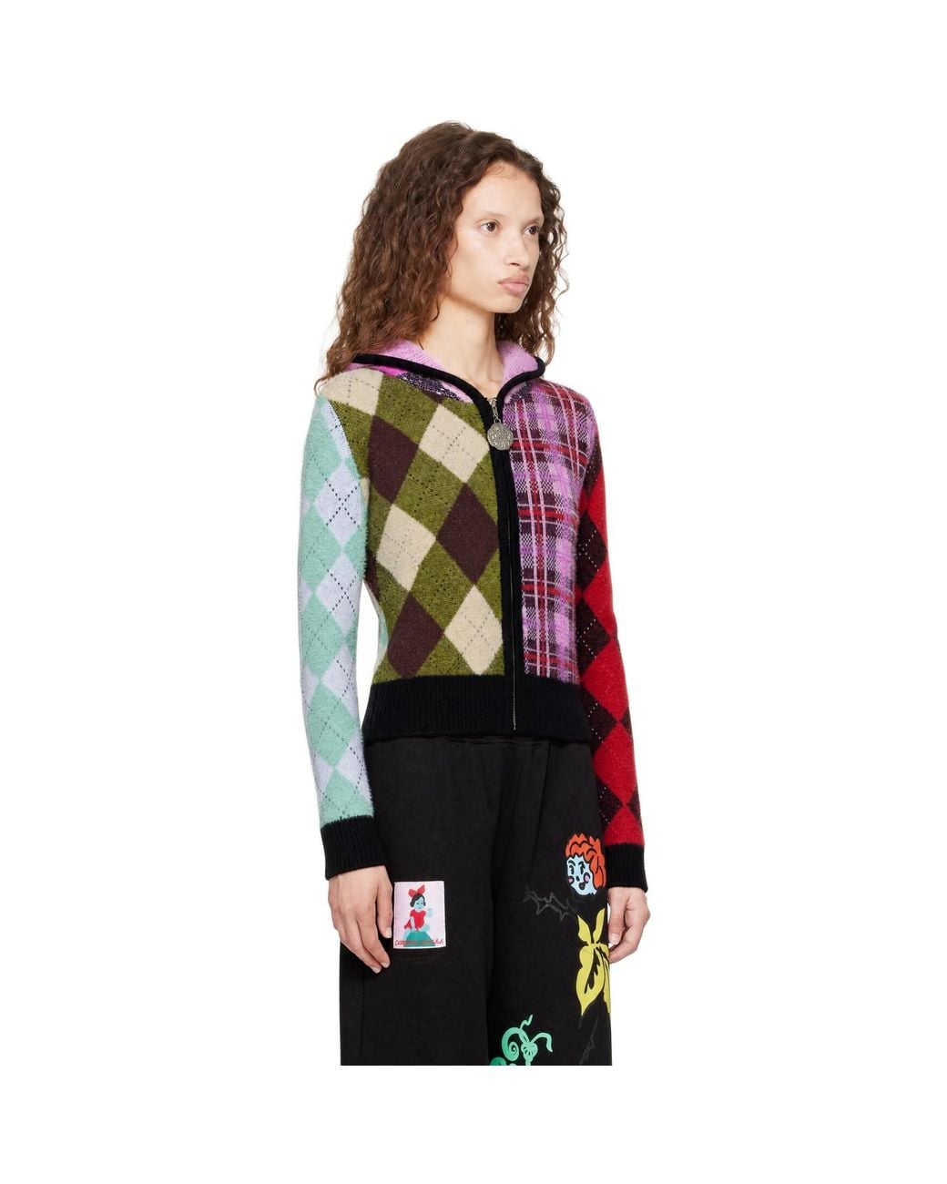 Chopova Lowena Red Farrago Zip-Up Hoodie