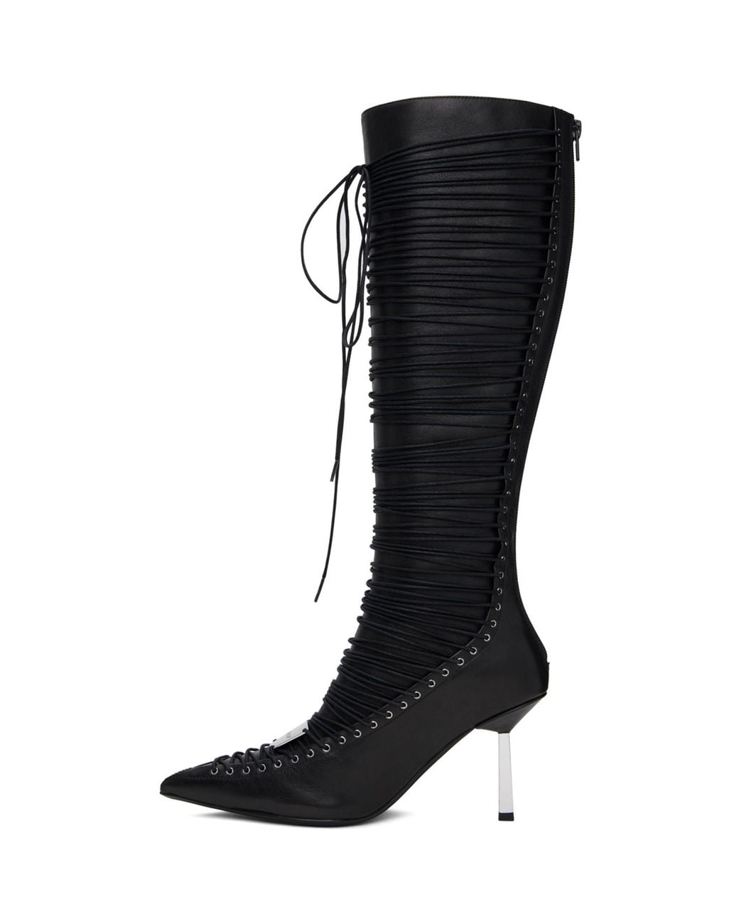 M I S B H V Black High Heel Anastazja Knee Boots
