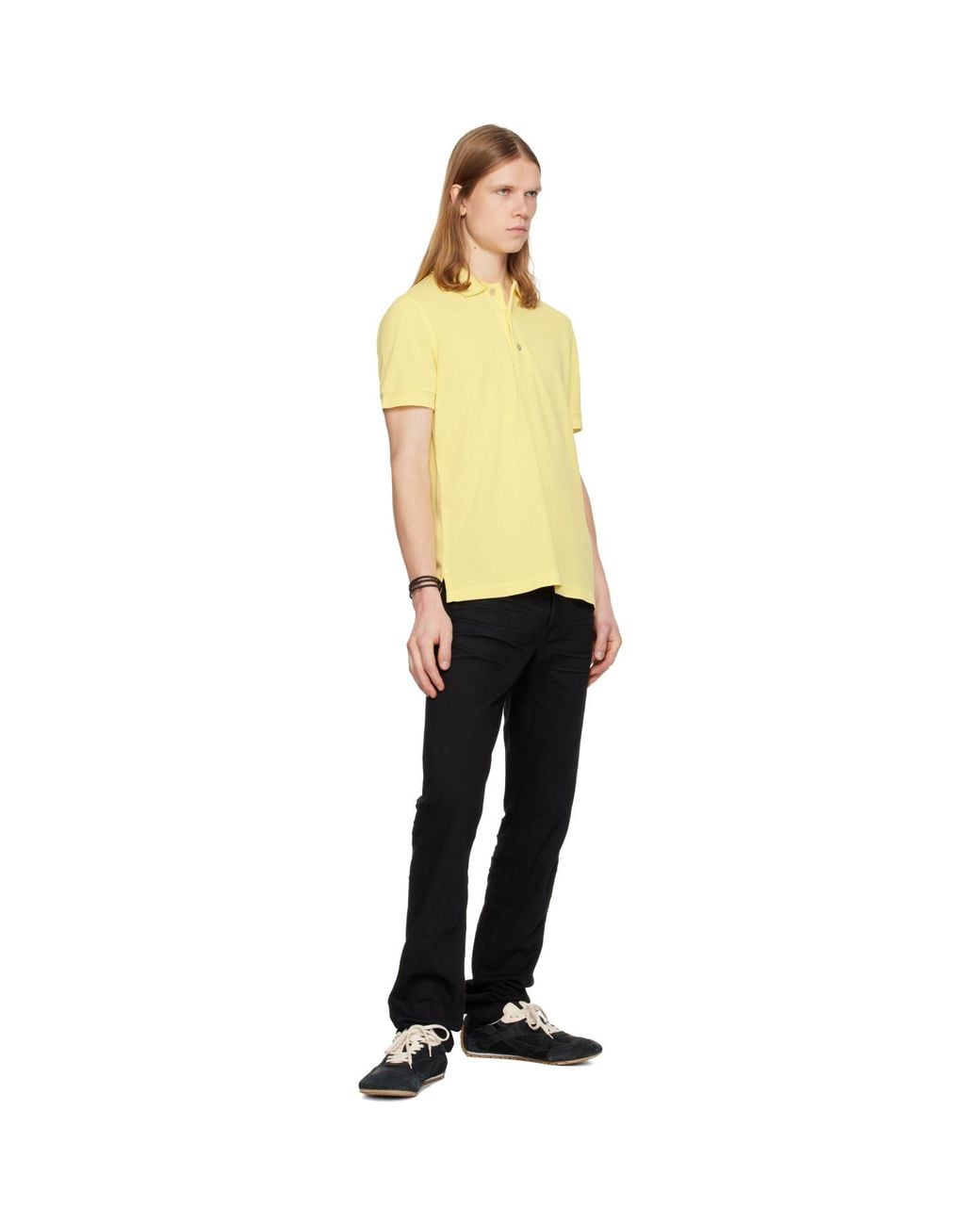 Tom Ford Black Stretch Selvedge Straight Fit Jeans for men