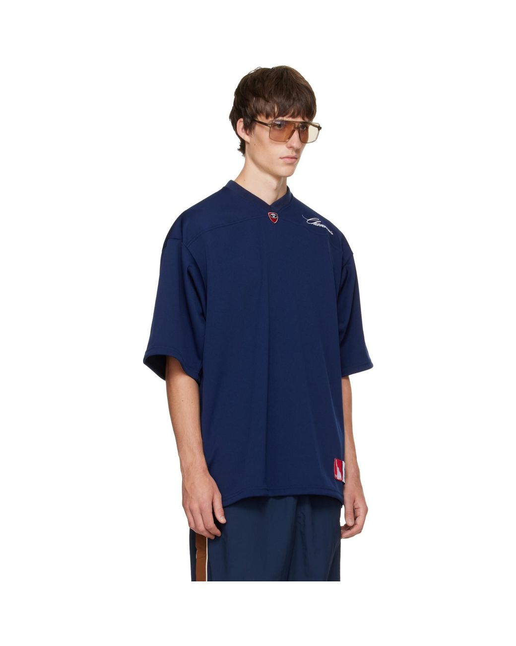 Willy Chavarria Blue 'Willy' Sport Jersey T-Shirt for men