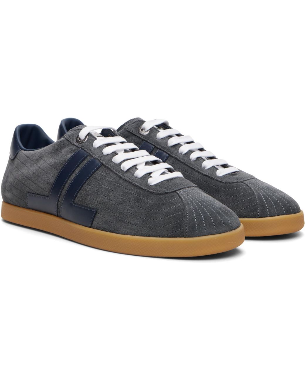 Lanvin Blue Glen Full Leather Sneakers for men