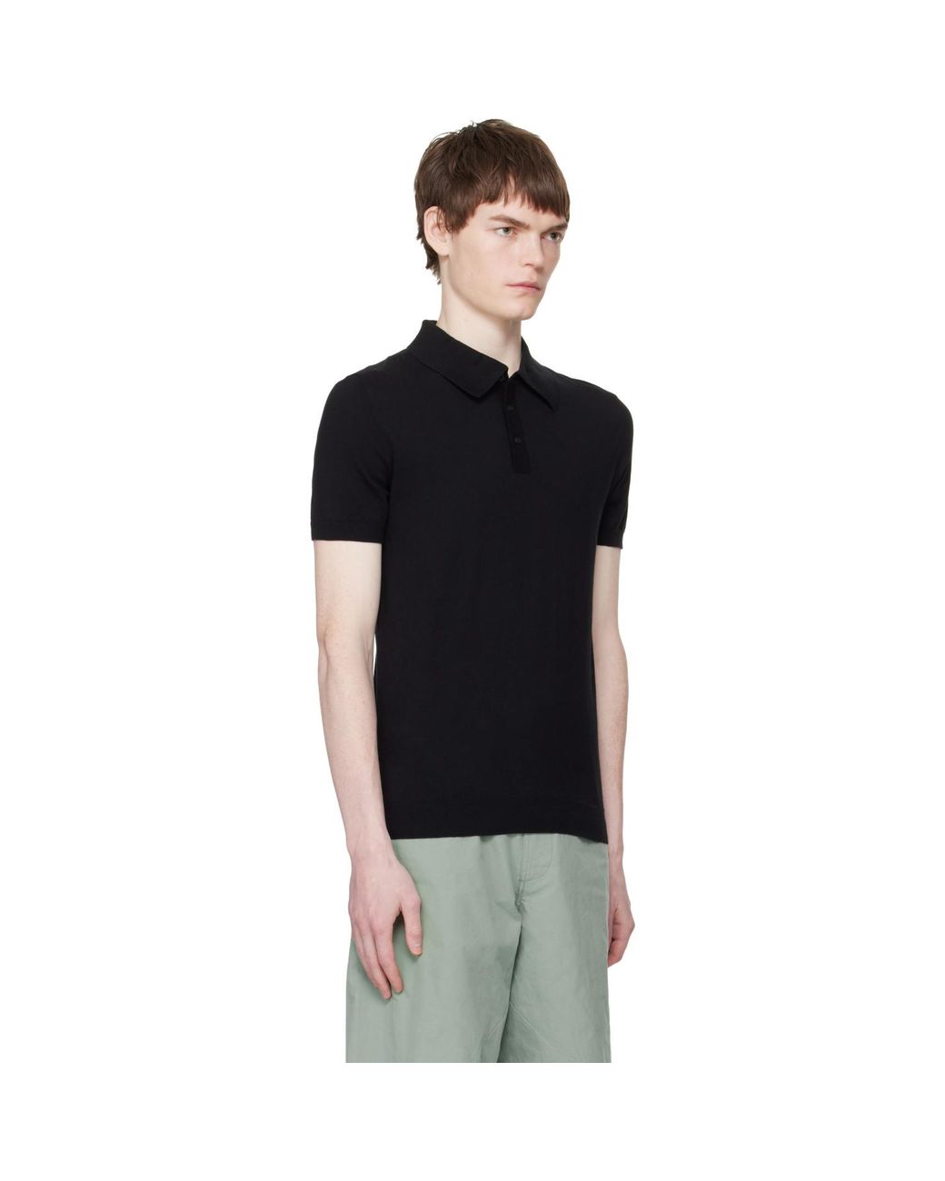 HELIOT EMIL Black Alae Polo for men