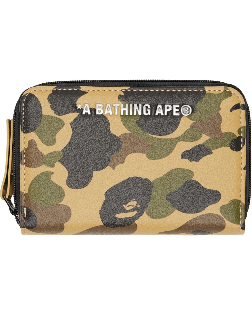 A Bathing Ape Metallic Khaki 1St Camo Wallet for men