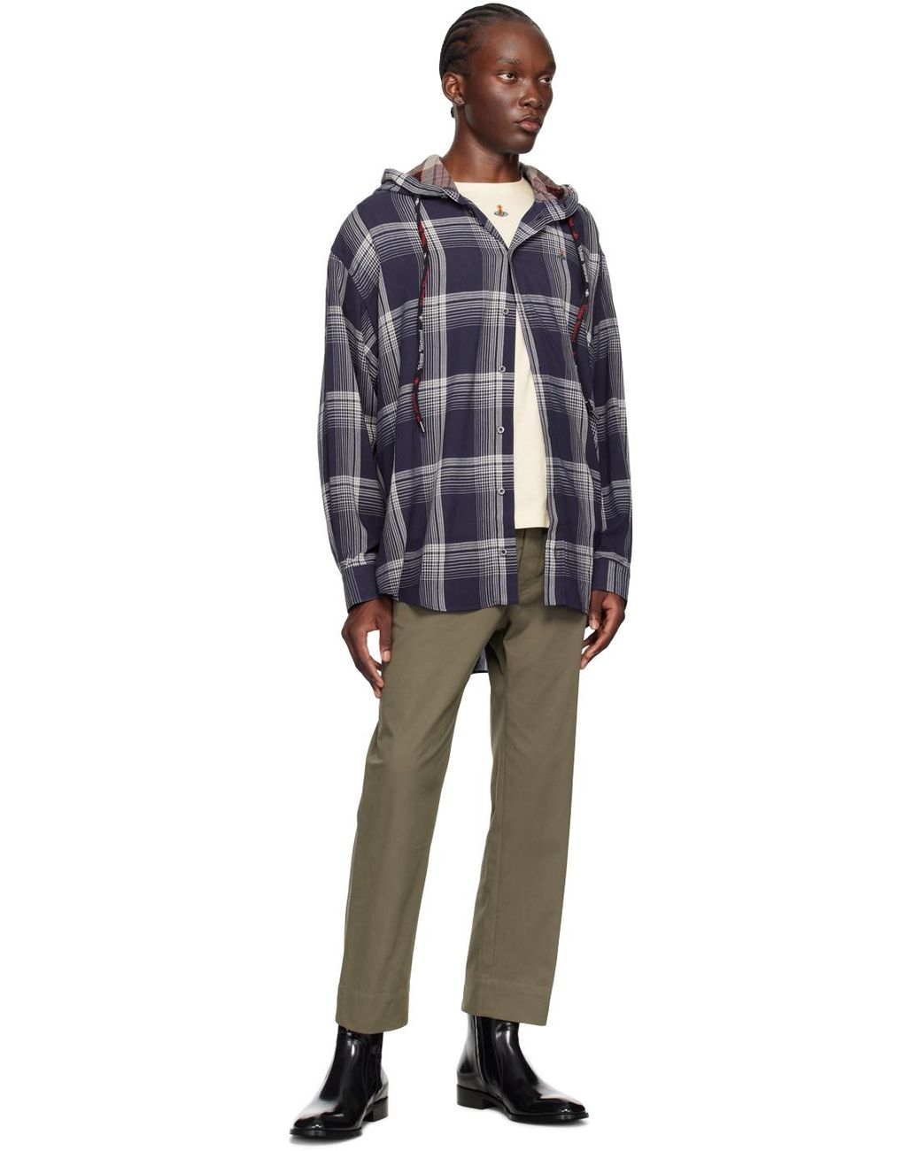 Vivienne Westwood Rib Hoodie Shirt in Blue for Men | Lyst UK