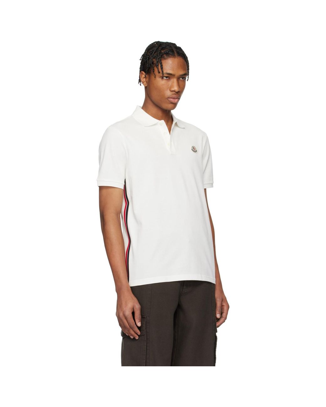 Moncler White Archivio Ss Polo for men