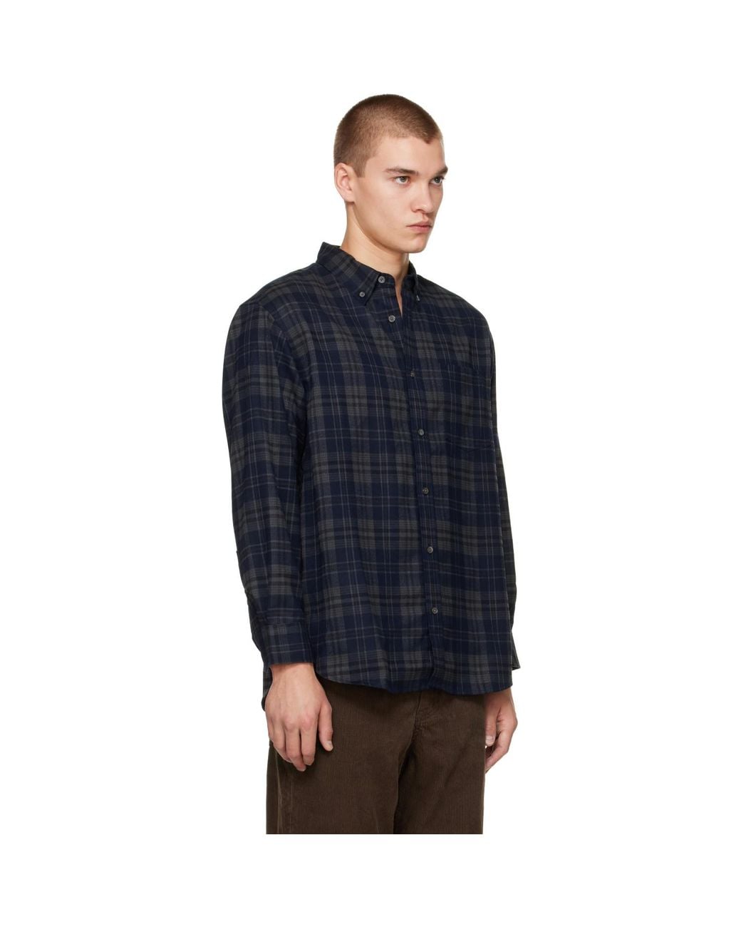 DUNST Blue Check Flannel Shirt for men