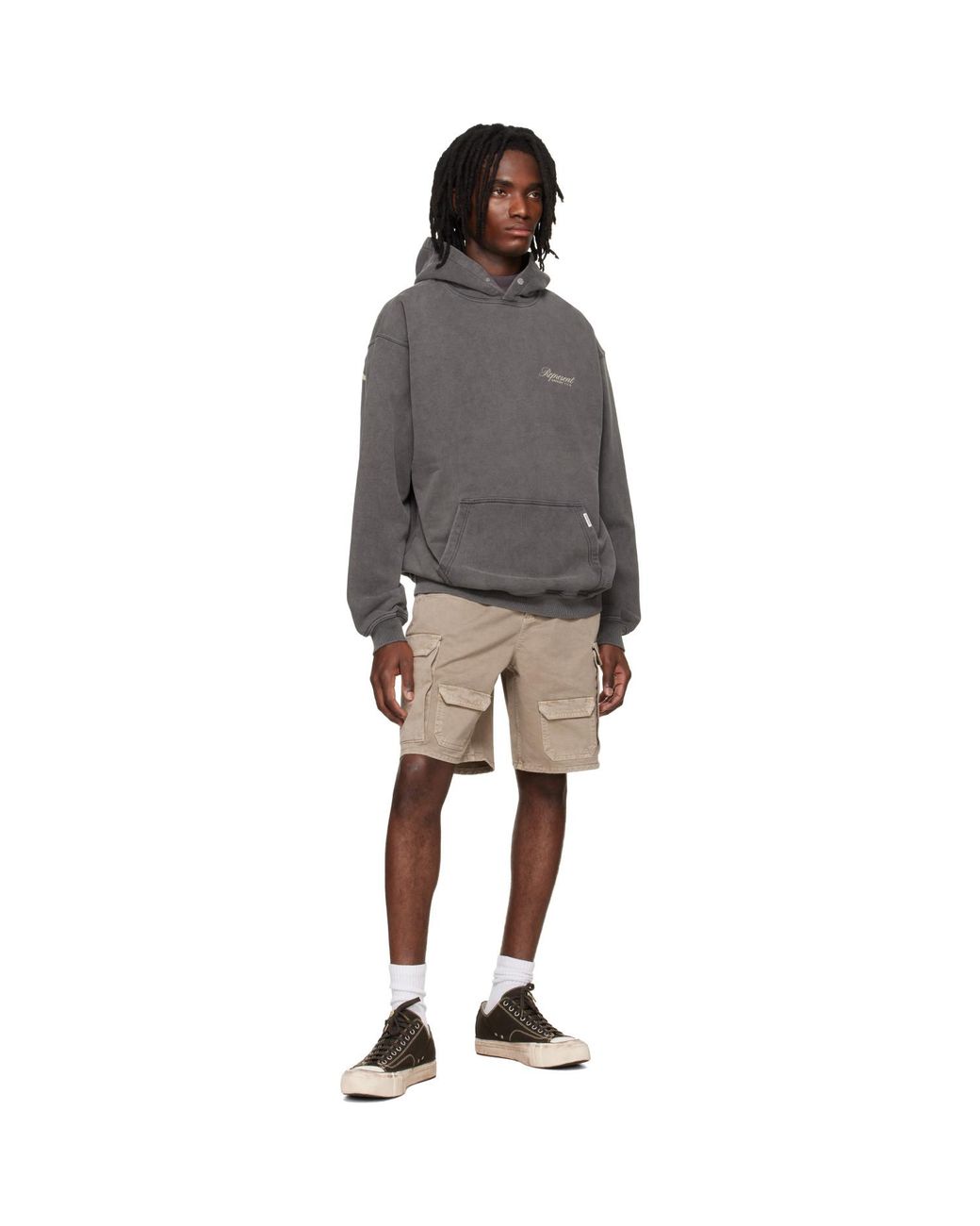 Represent Gray Owners Club' Script Hoodie for men