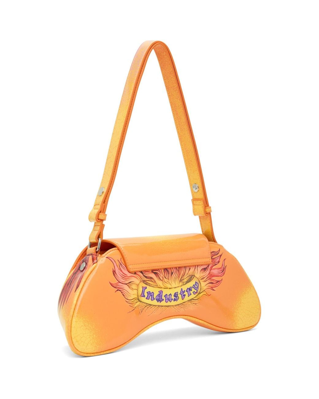 DIESEL Orange Play-Glossy Printed Crossbody Bag