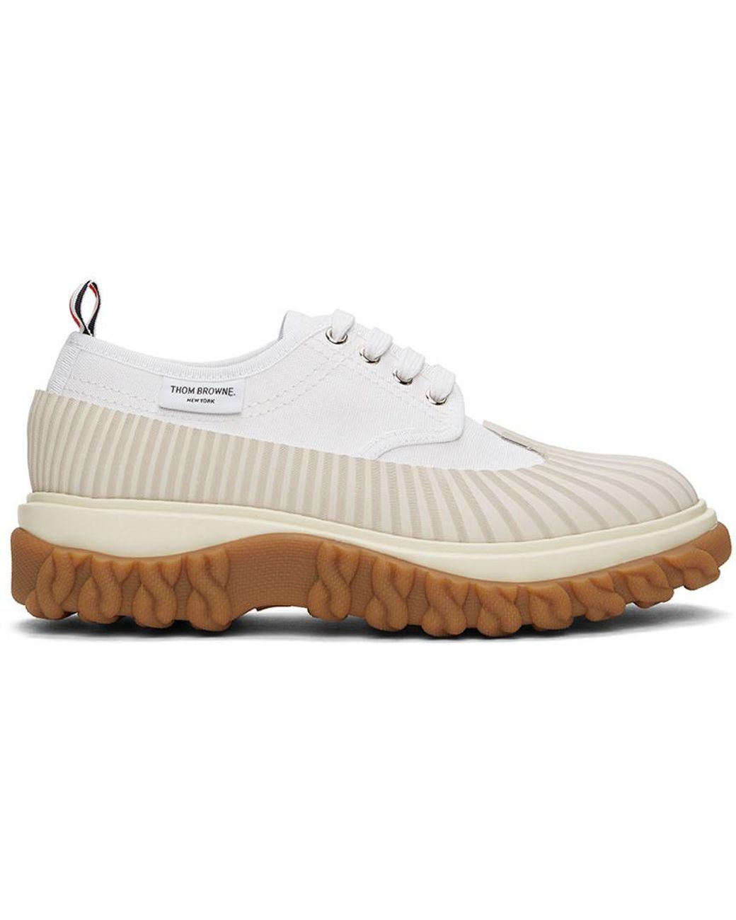 Thom Browne White Canvas Duck Boat Shoes for Men Lyst