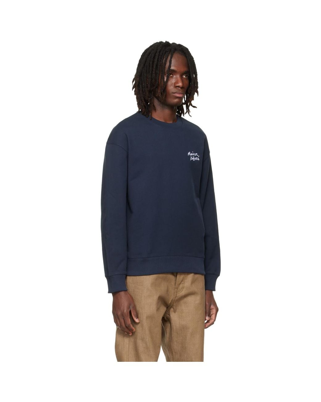 Maison Kitsuné Blue Handwriting Comfort Sweatshirt for men