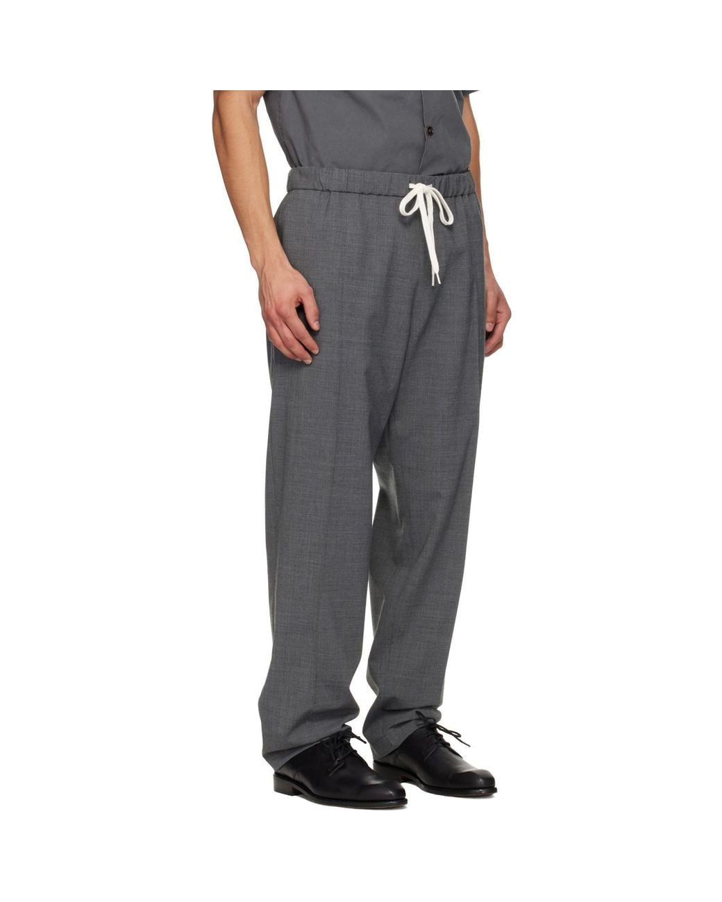 MM6 by Maison Margiela Black Drawstring Trousers for men