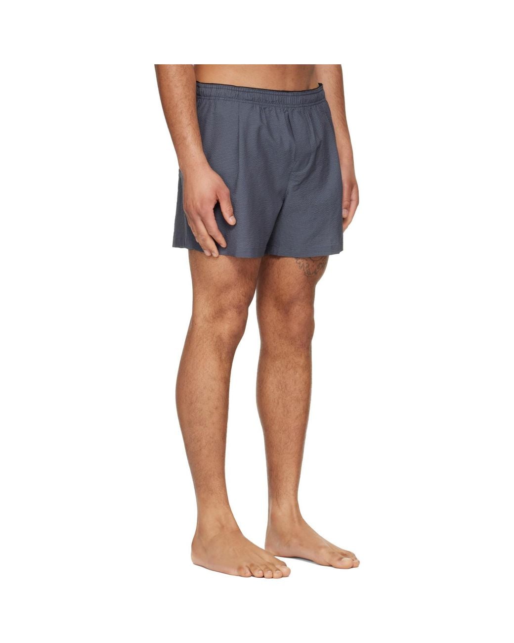 Our Legacy Blue Boxer Swim Shorts for men
