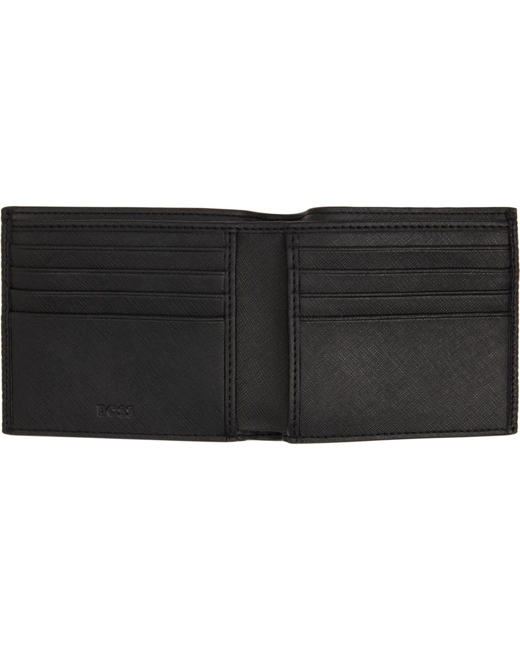 Boss Black Mongoram-Textured Leather Wallet for men