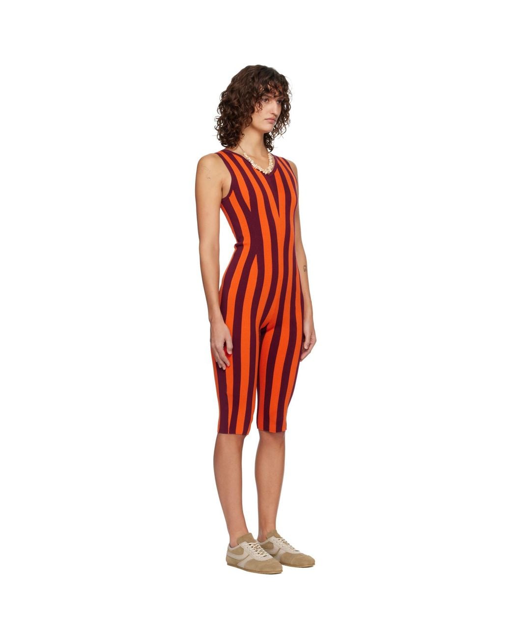 Dries Van Noten Red Burgundy Knitted Jumpsuit