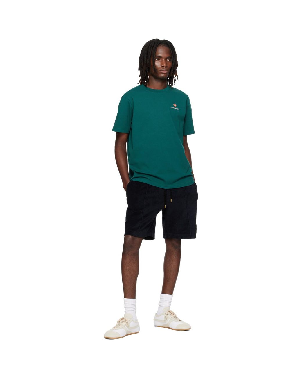Casablanca Black Embroidered Drawstring Shorts for men